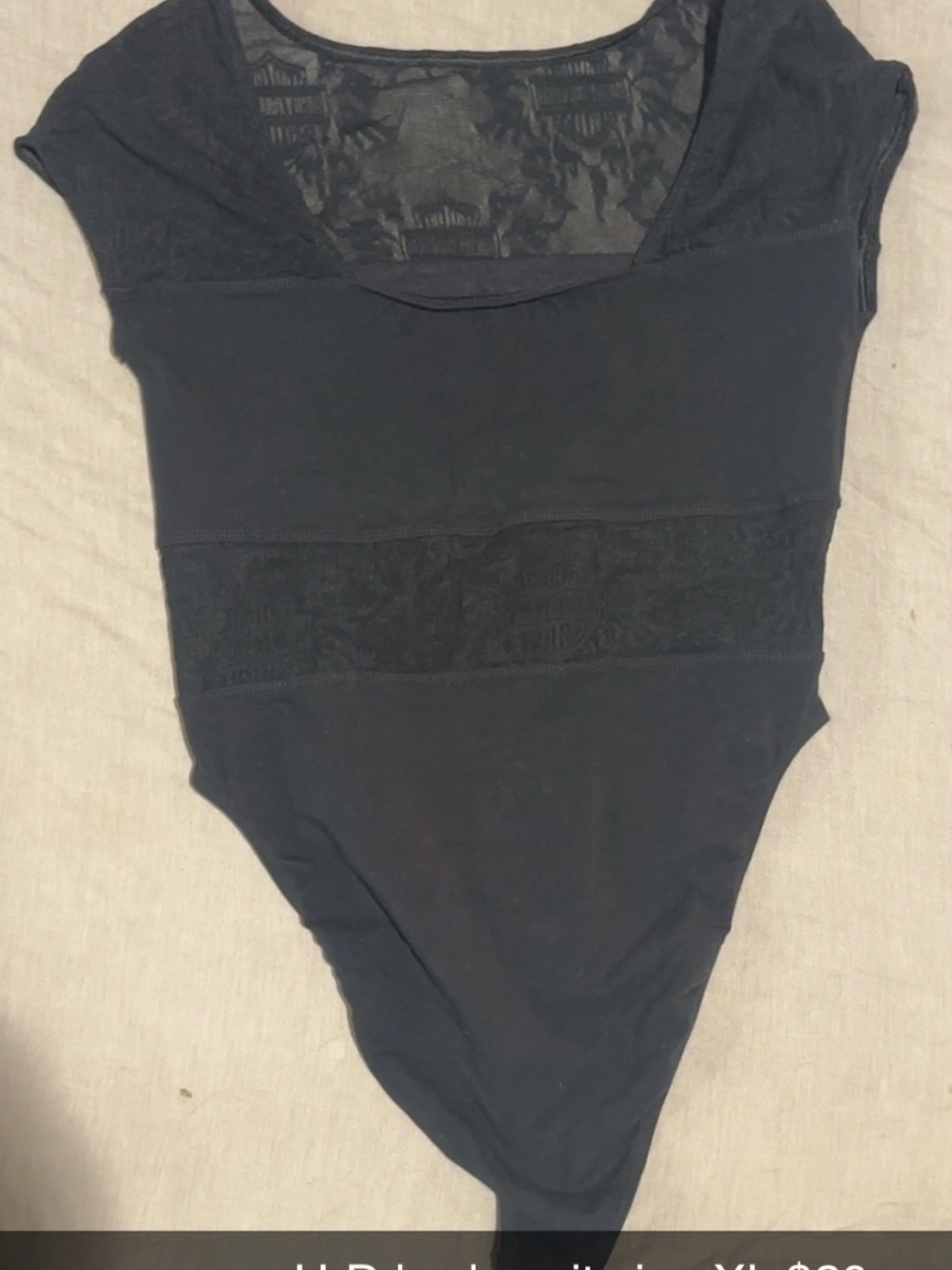 Harley-Davidson Black Lace-Accent Bodysuit